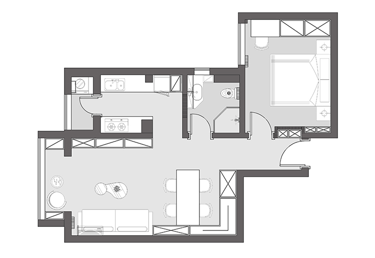47㎡小户型还能拥有大客厅，享受空间翻倍的居住体验
