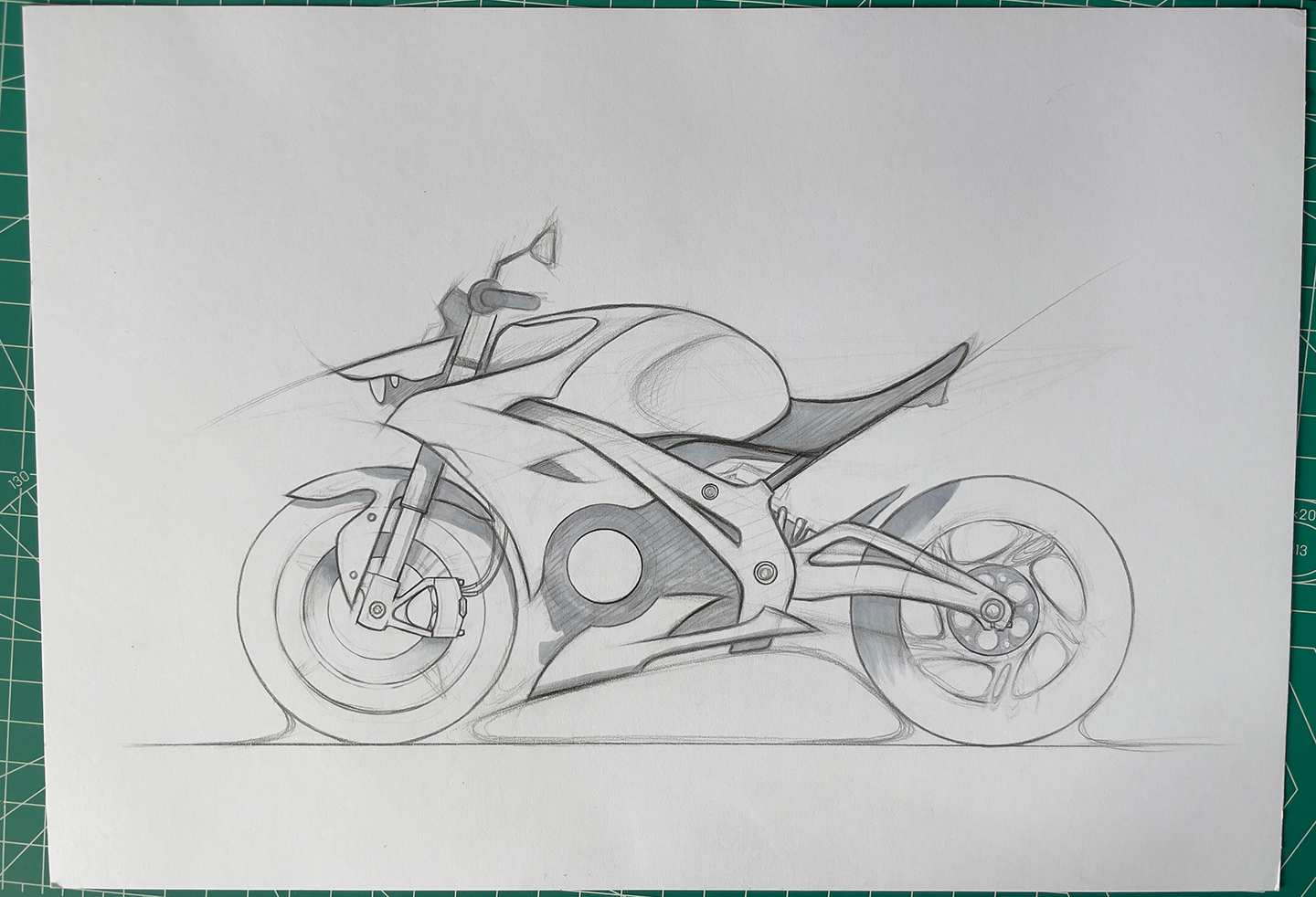 马克笔手绘摩托车概念练习