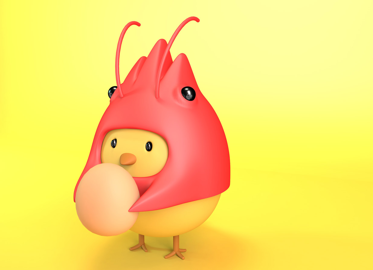 虾青素鸡蛋吉祥物设计